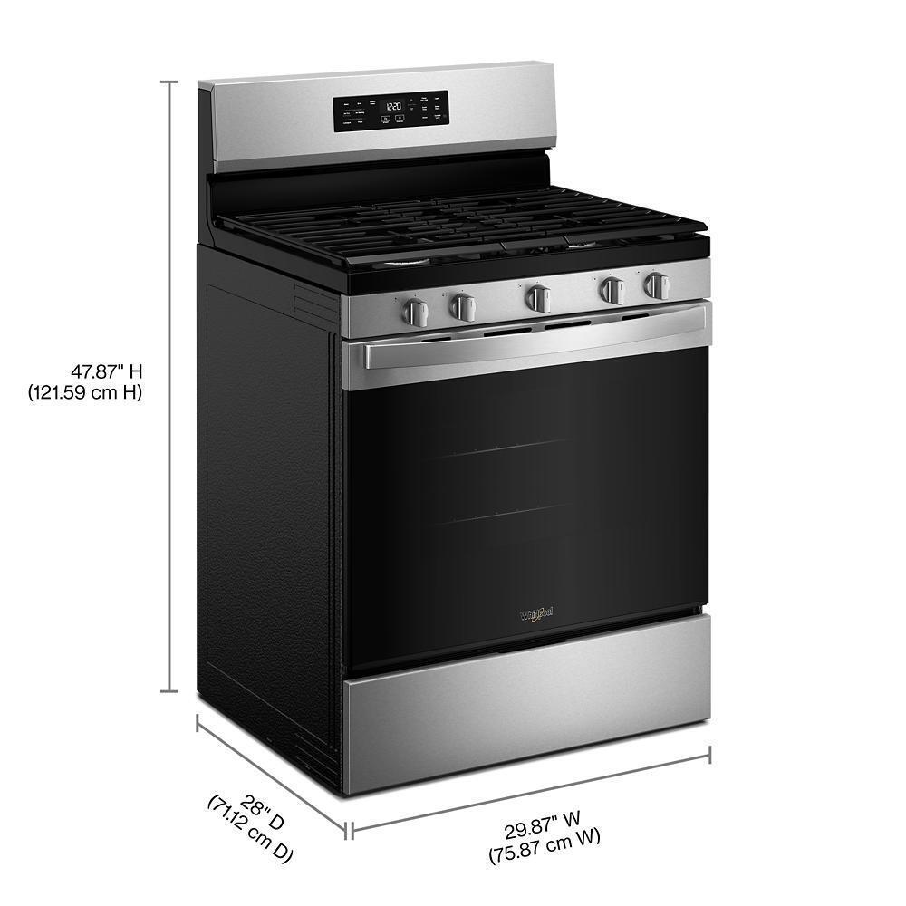 Whirlpool WFGS4530SZ 30-inch Gas Range with Air Cooking Technology and Steam Clean