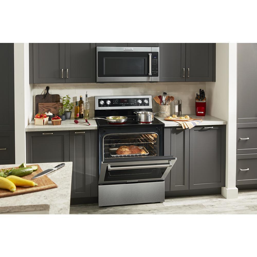 Kitchenaid KFEG504KPS 30-Inch 5 Element Electric Convection Range with PrintShield™ Finish