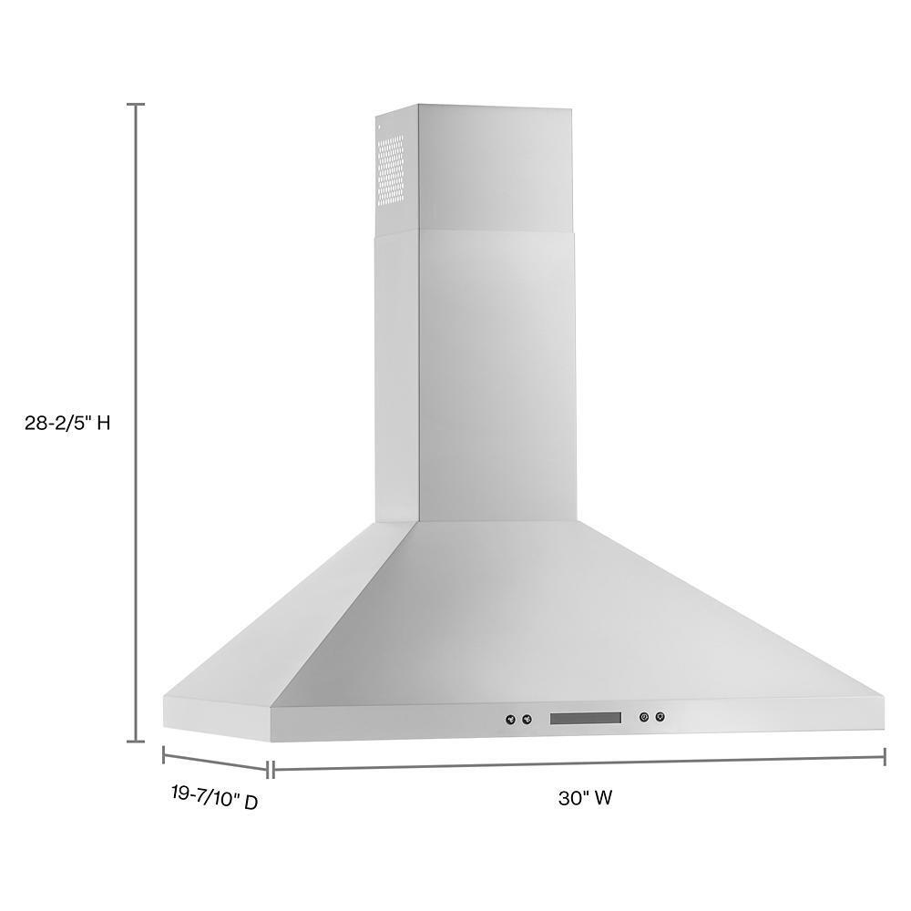 Whirlpool WVW93UC0LS 30" Chimney Wall Mount Range Hood with Dishwasher-Safe Grease Filters