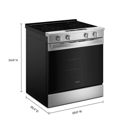 Whirlpool WSES3130SS 30-inch Electric Range with No Preheat and Slow Cook Modes