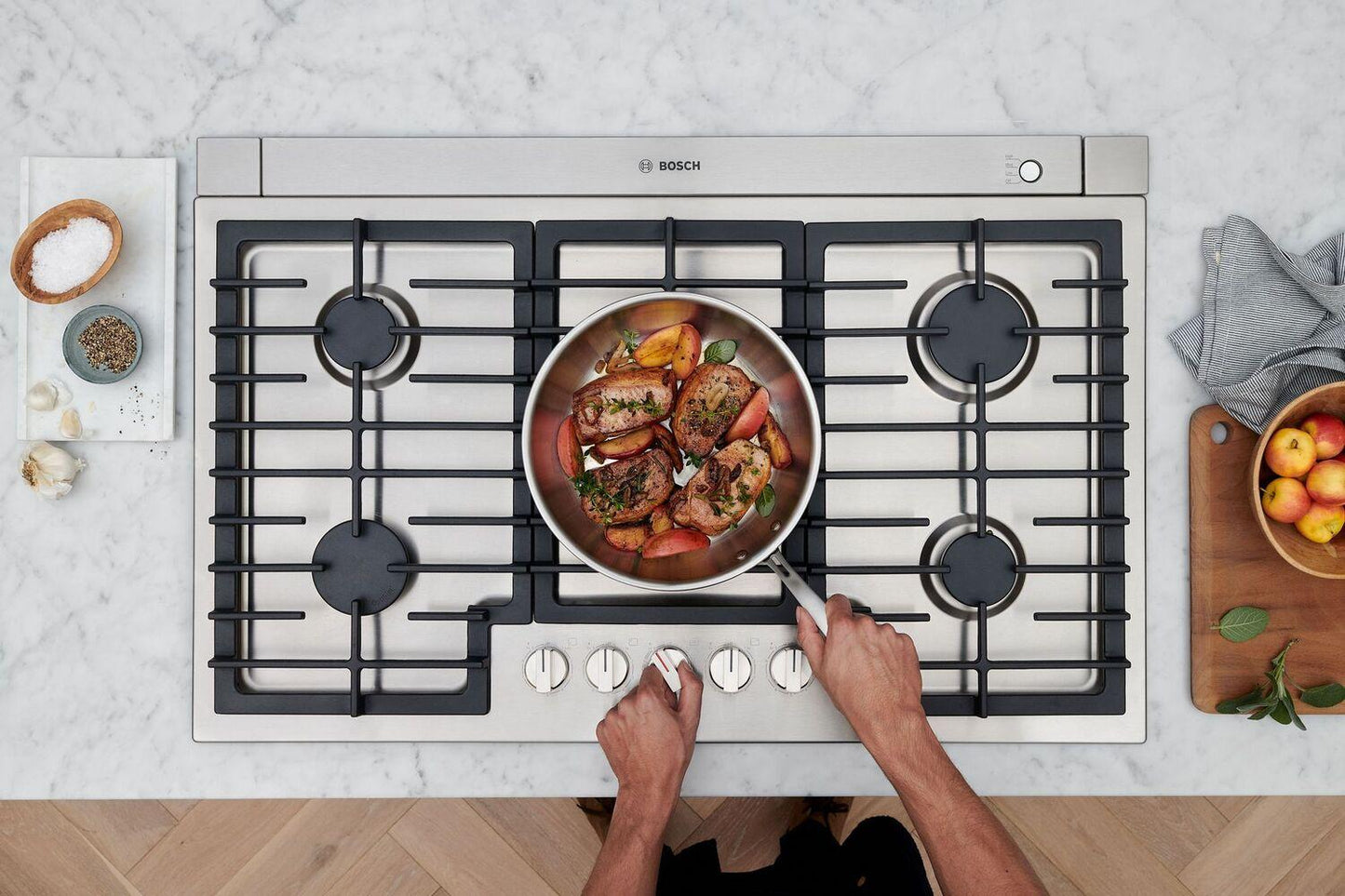 Bosch NGM8659UC 800 Series, Gas hob, 36'', Stainless steel