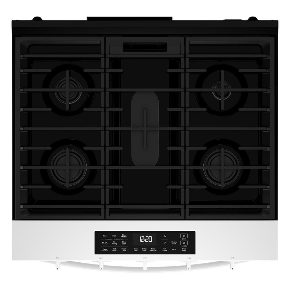 Whirlpool WSGS5030SW 30-inch Gas Smart Range with Air Cooking Technology