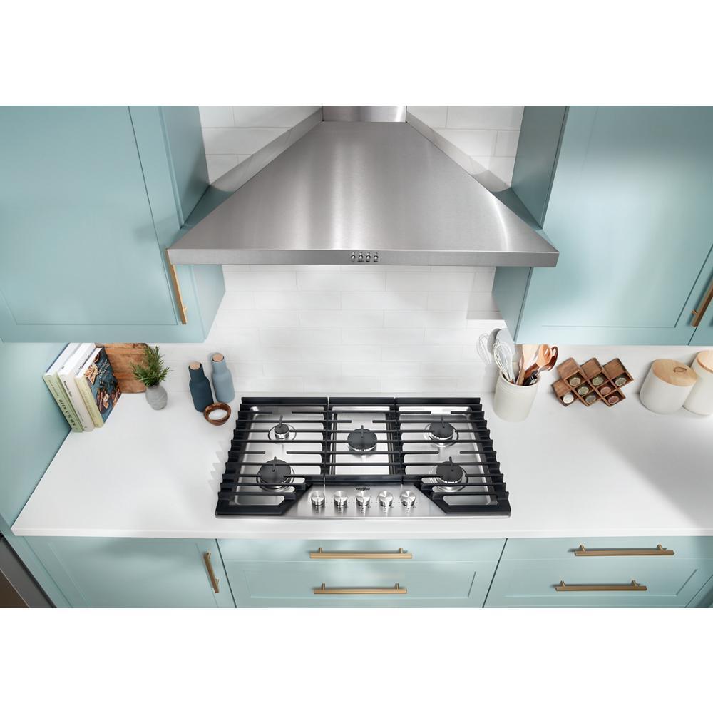 Whirlpool WCGK7036PS 36-inch Gas Cooktop with 5 Burners and EZ-2-Lift™ Hinged Cast-Iron Grates
