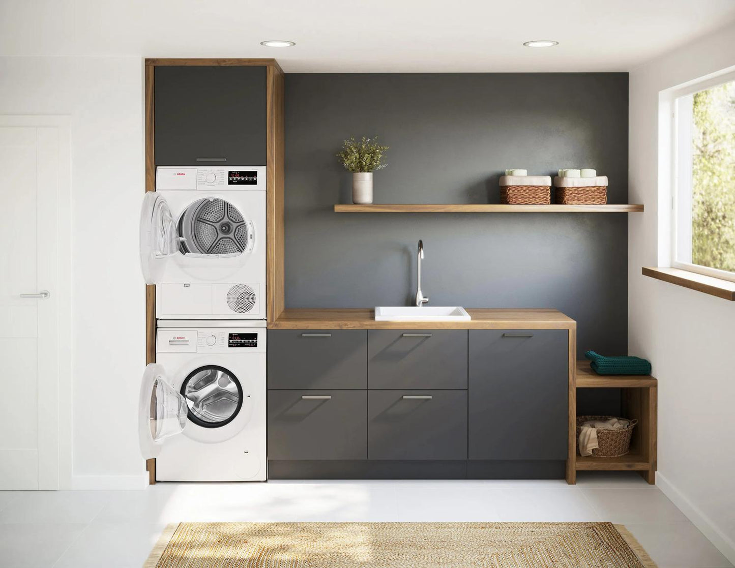 Bosch WPA12100UC 300 Series, condenser tumble dryer, White