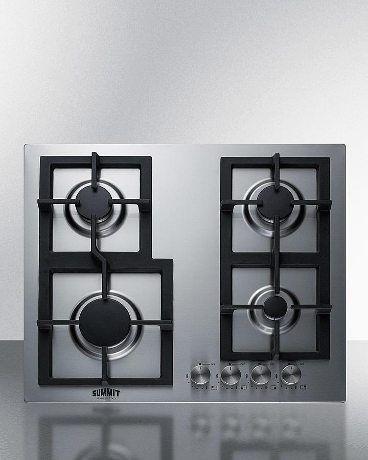 Summit GCJ4SS 24" Wide 4-burner Gas Cooktop In Stainless Steel