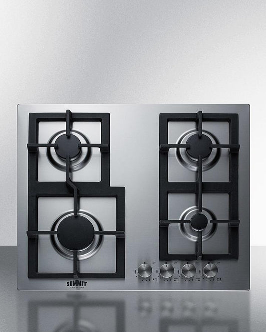 Summit GCJ4SS 24" Wide 4-burner Gas Cooktop In Stainless Steel