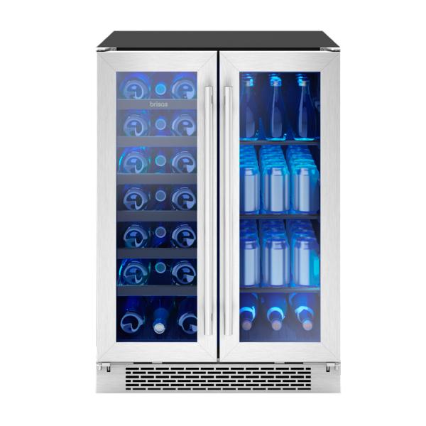 Zephyr BWB24C32AG Brisas Wine Bev Cooler, 24in UC, SS+Gls, Fr Dr, 2Z