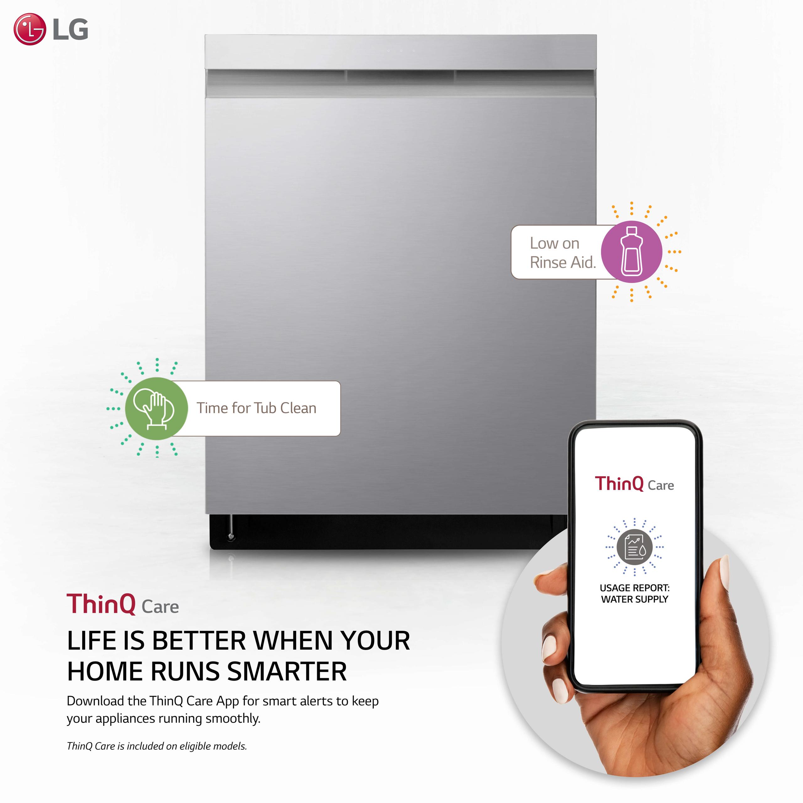 Lg Top Control Smart wi-fi Enabled Dishwasher with QuadWash™ and TrueSteam®