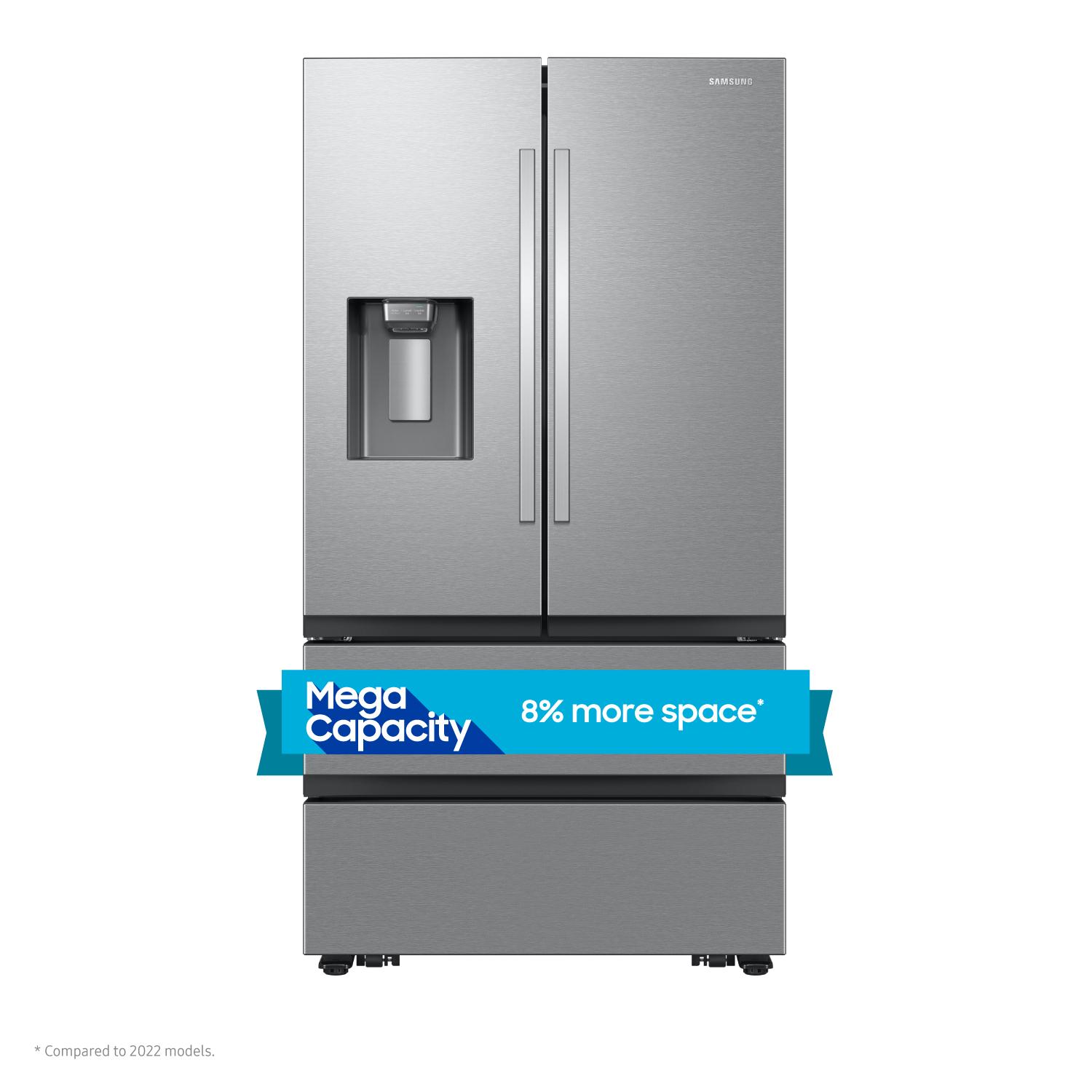 Samsung 25 cu. ft. Mega Capacity Counter Depth 4-Door French Door Refrigerator with Four Types of Ice in Stainless Steel