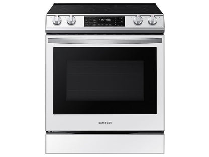 Samsung NE63BB851112 Bespoke 6.3 cu. ft. Smart Front Control Slide-In Electric Range with Air Fry & Wi-Fi in White Glass