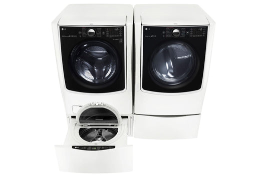 Lg WM5000HWAWD100CWDLEX5000WWDP4W 5.5 Total Capacity LG TWINWash™ Bundle with LG SideKick™ and Electric Dryer