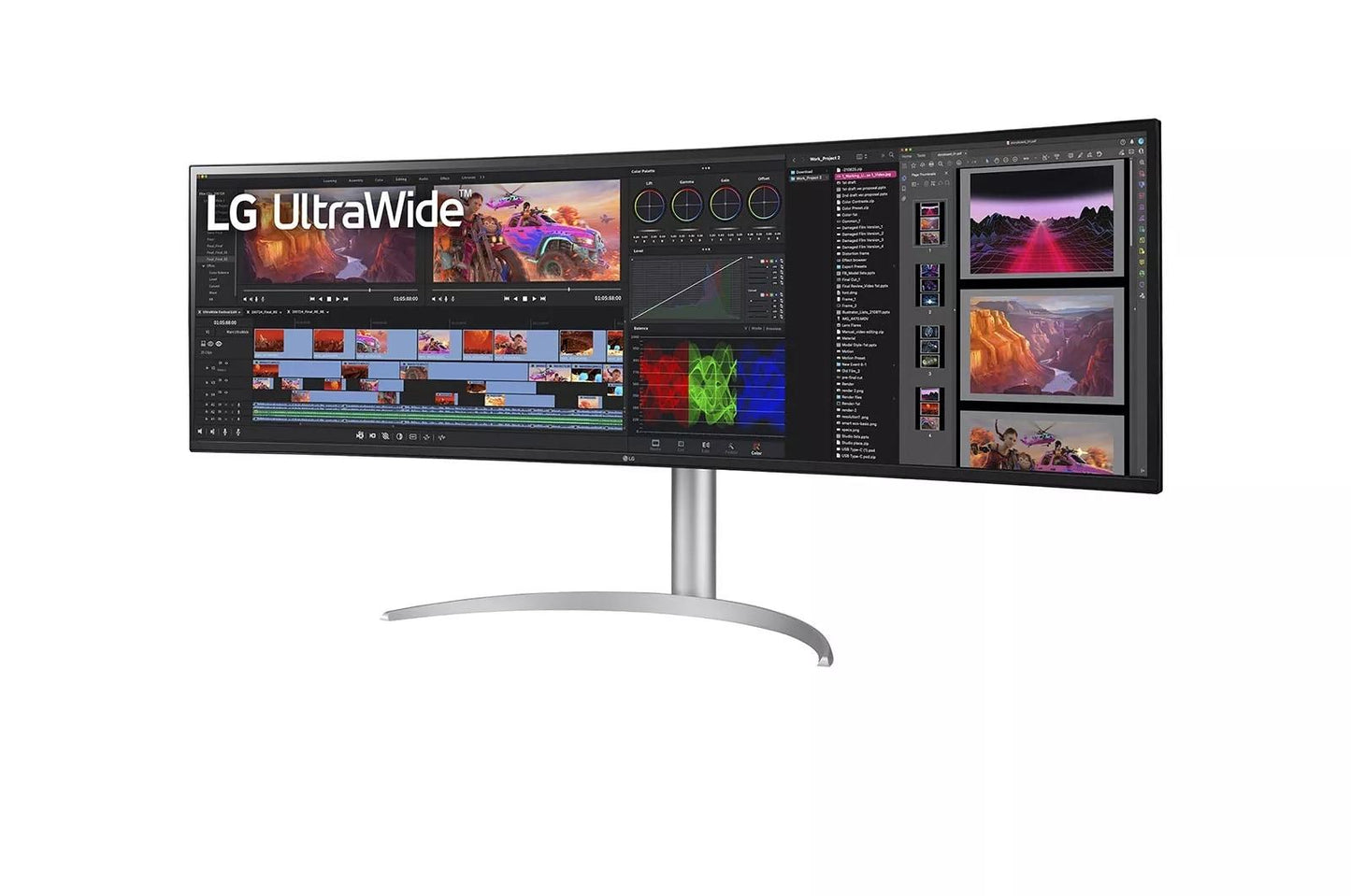 Lg 49WQ95CW 49 Inch Curved UltraWide™ DQHD 1440P Nano IPS 144Hz HDR 400 Monitor with G-SYNC® Compatible