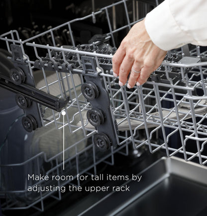 GE® Front Control with Stainless Steel Interior Dishwasher with Sanitize Cycle & Dry Boost