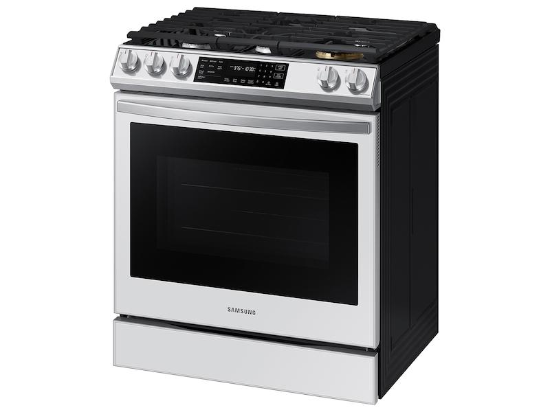 Samsung NX60BB851112 Bespoke 6.0 cu. ft. Smart Front Control Slide-In Gas Range with Air Fry & Wi-Fi in White Glass