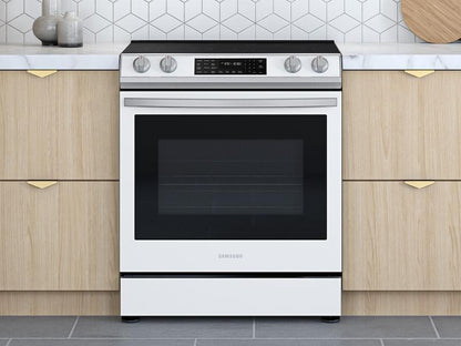 Samsung NE63BB861112 Bespoke 6.3 cu. ft. Smart Rapid Heat Induction Slide-in Range with Air Fry & Convection+ in White Glass
