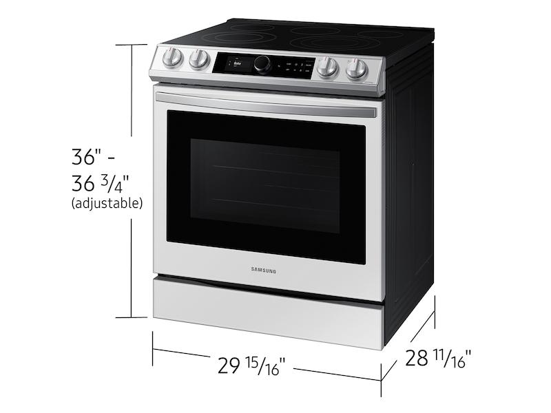 Samsung NE63BB871112 Bespoke Smart Slide-in Electric Range 6.3 cu. ft. with Smart Dial & Air Fry in White Glass