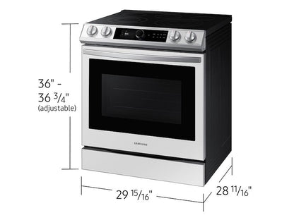Samsung NX60BB871112 Bespoke Smart Slide-in Gas Range 6.0 cu. ft. with Smart Dial, Air Fry & Wi-Fi in White Glass