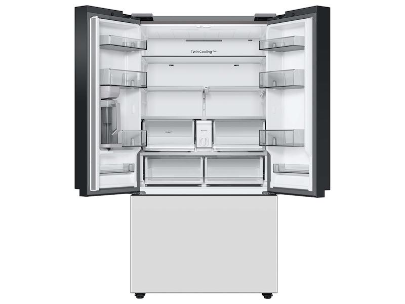 Samsung RF24BB620012 Bespoke 3-Door French Door Refrigerator 24 cu. ft. in White Glass with AutoFill Water Pitcher