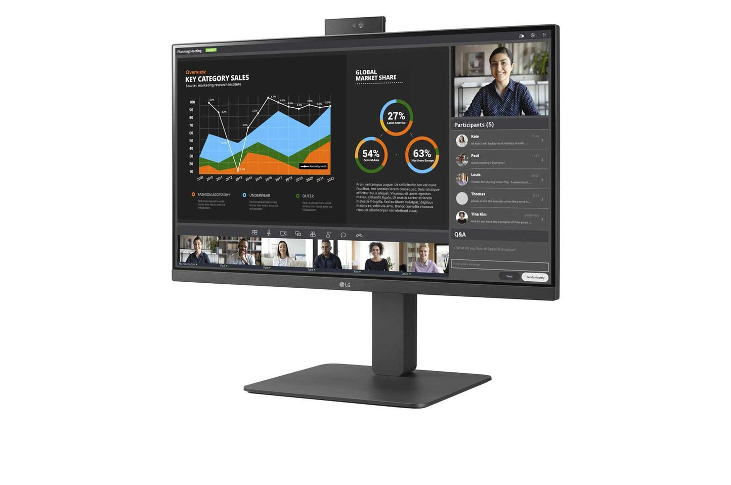 Lg 24BR750CC 24'' IPS FHD Monitor with Built-in FHD Webcam & Mic, Anti-Glare, & USB Type-C™