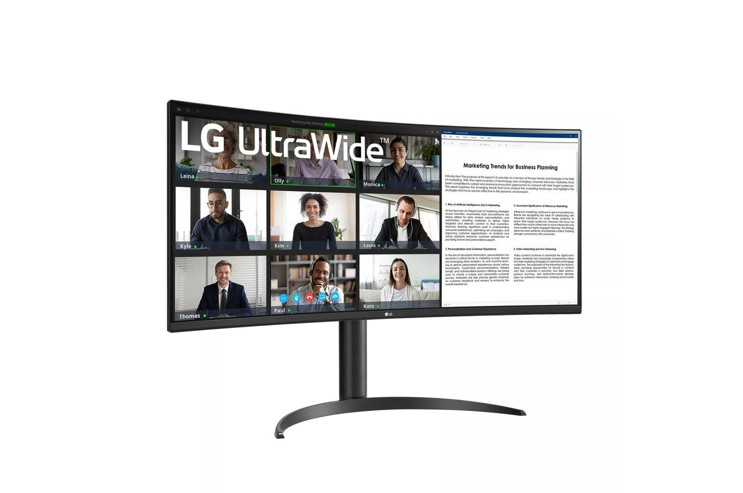 Lg 34WR55QCB 34 Inch UltraWide™ Curved Monitor with WQHD 1440P HDR10 Display 100Hz Refresh Rate and USB Type-C™