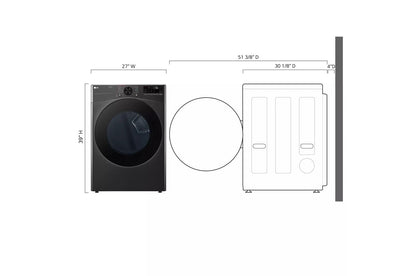 Lg DLEX4080B 7.4 cu. ft. Smart Front Load ENERGY STAR Electric Dryer with Sensor Dry & Steam Technology