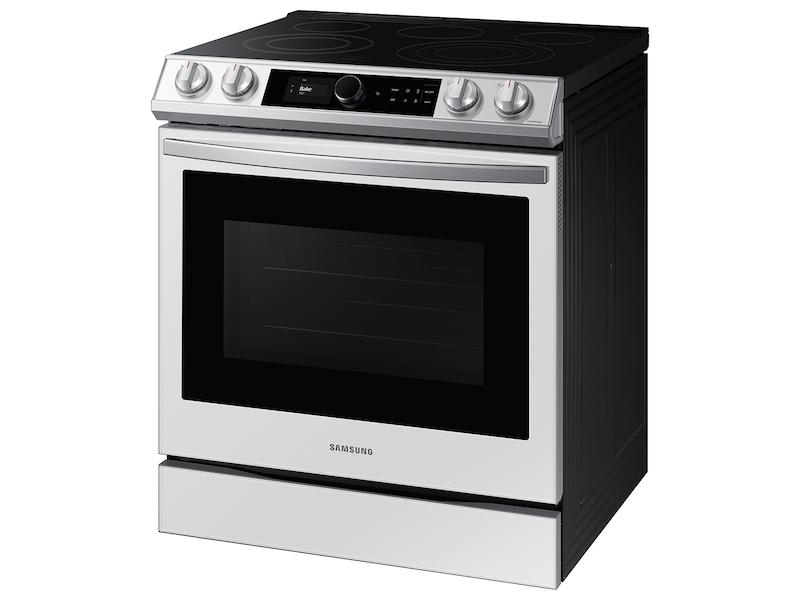 Samsung NE63BB871112 Bespoke Smart Slide-in Electric Range 6.3 cu. ft. with Smart Dial & Air Fry in White Glass