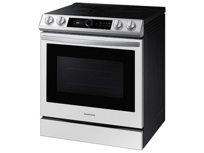 Samsung NE63BB871112 Bespoke Smart Slide-in Electric Range 6.3 cu. ft. with Smart Dial & Air Fry in White Glass