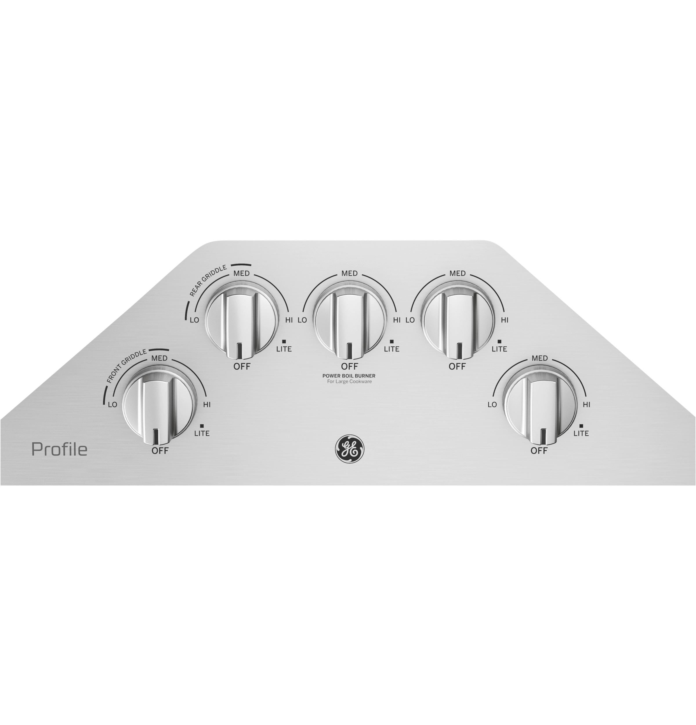 GE Profile™ 30" Built-In Gas Cooktop with 5 Burners and an Optional Extra-Large Cast Iron Griddle