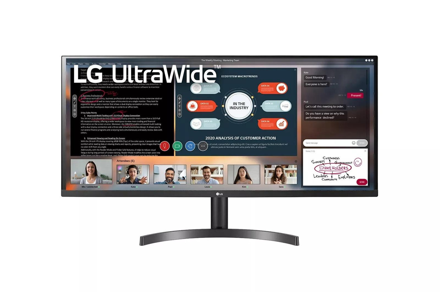 34WL60TMB LG 34WL60TM-B 34 Inch 21:9 UltraWide™ 1080p Full HD IPS Monitor