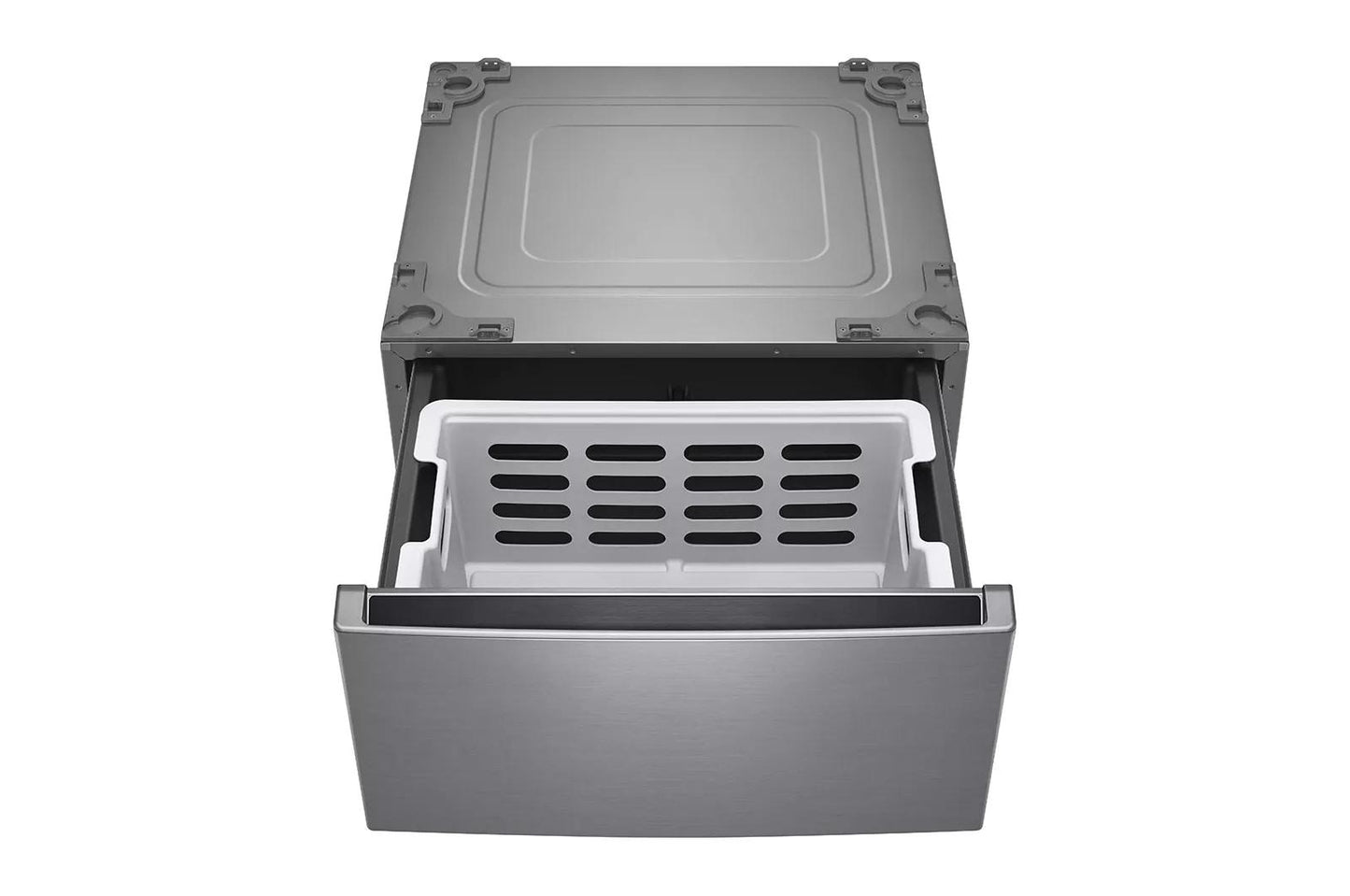 Lg WM5500HVADLHC5502VWD300CVWDP6V 4.5 cu. ft. Front Load Washer and 7.8 cu.ft. Heat Pump Dryer with pedestal washer and drawer Laundry Set in Graphite Steel