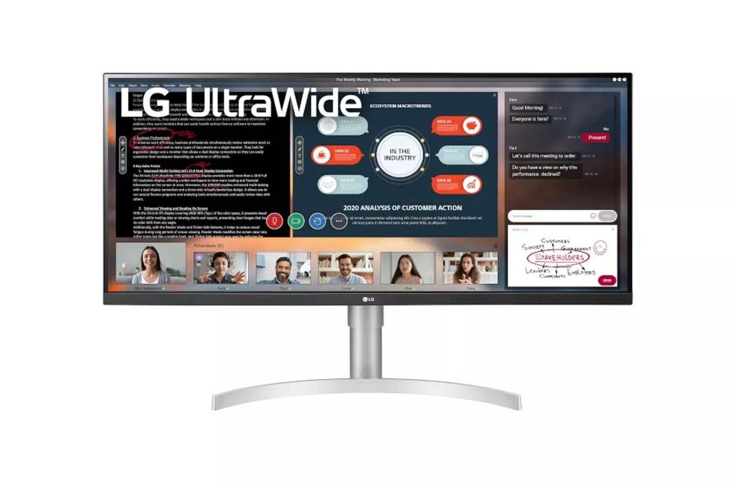Lg 34WN650W 34 Inch 21:9 IPS HDR WFHD 3-Side Virtually Borderless Monitor