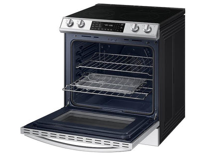 Samsung NE63BB851112 Bespoke 6.3 cu. ft. Smart Front Control Slide-In Electric Range with Air Fry & Wi-Fi in White Glass