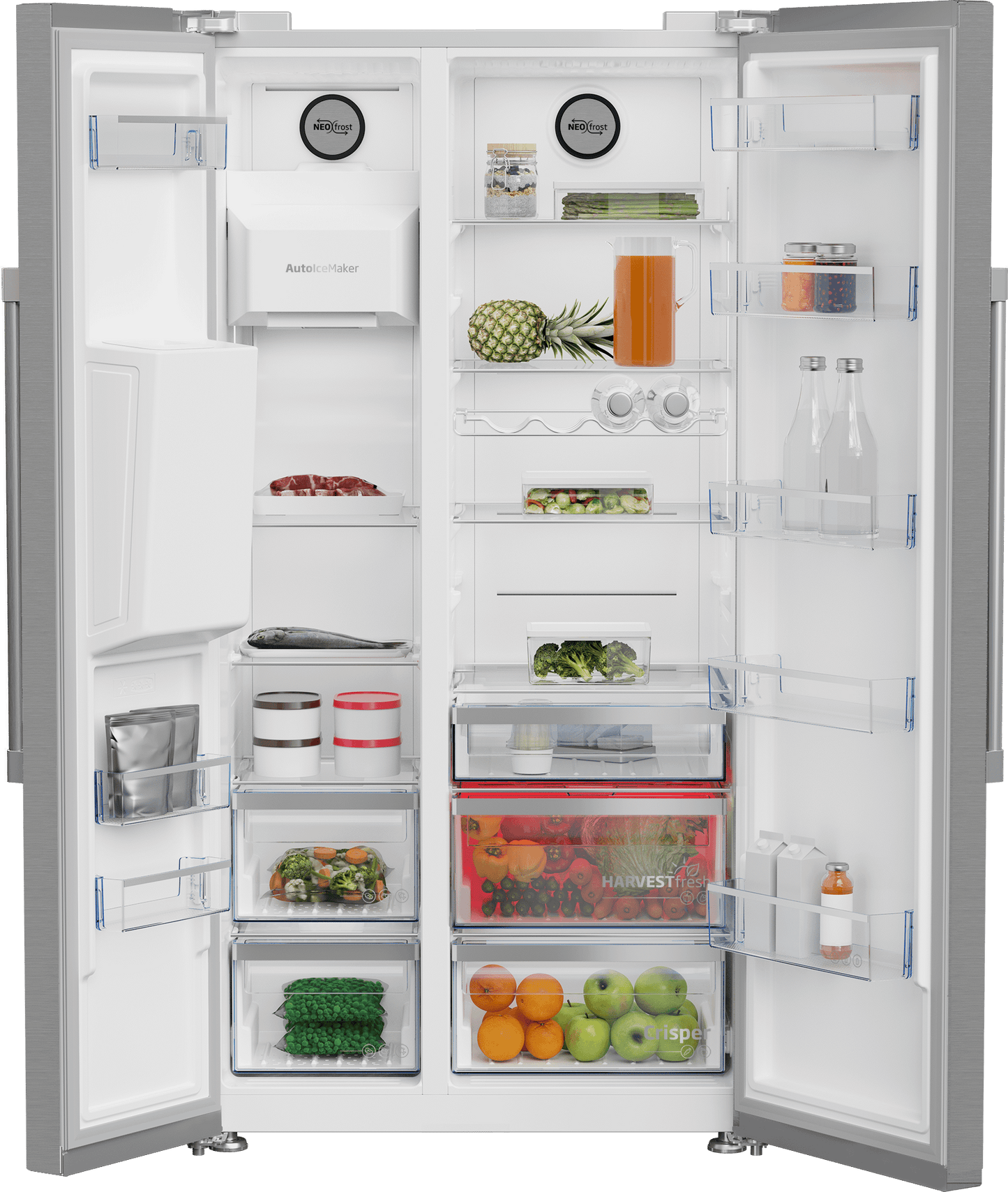Beko BFSB3622XSS 36" Side by Side Refrigerator with Harvestfresh