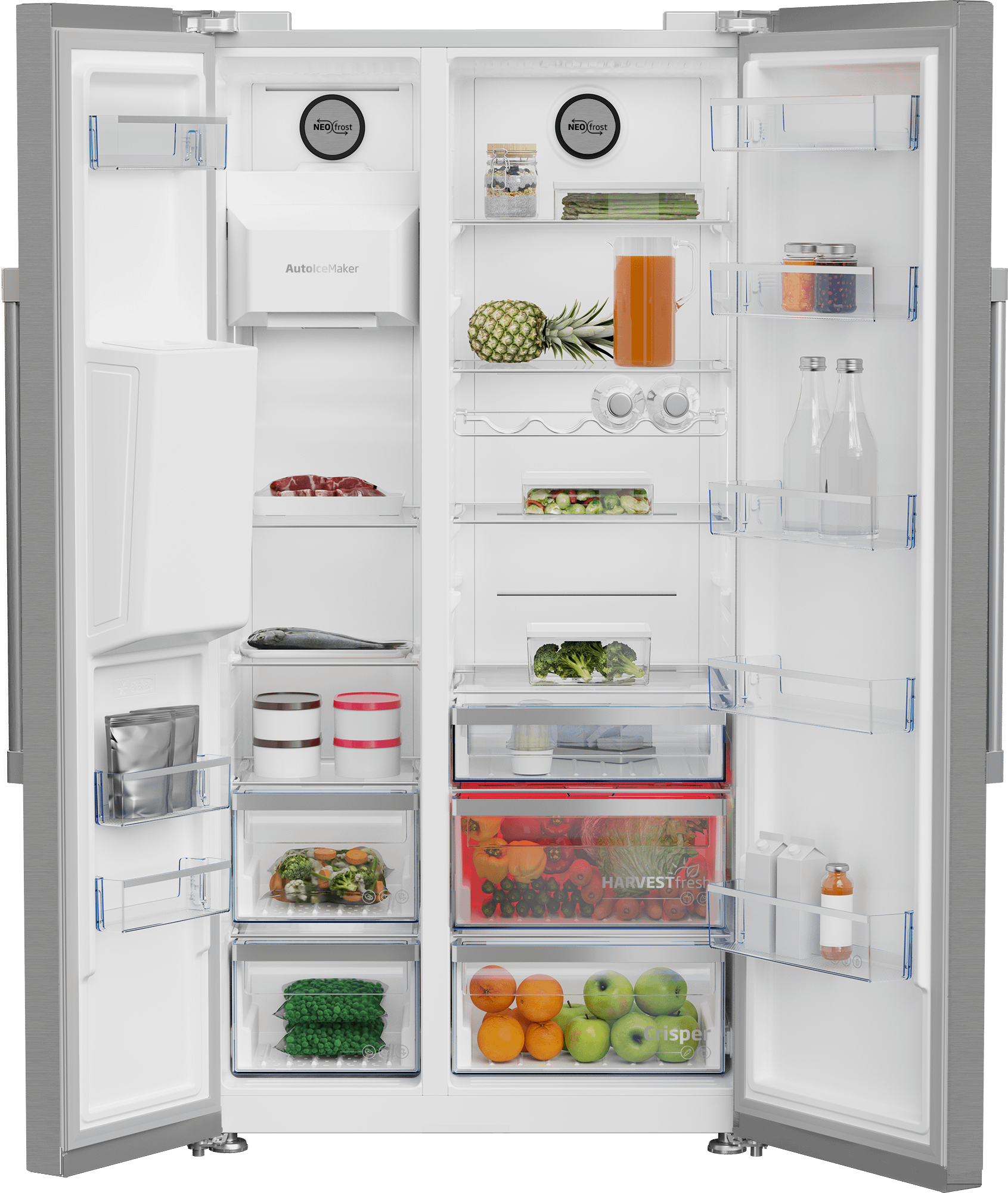 Beko BFSB3622XSS 36" Side by Side Refrigerator with Harvestfresh