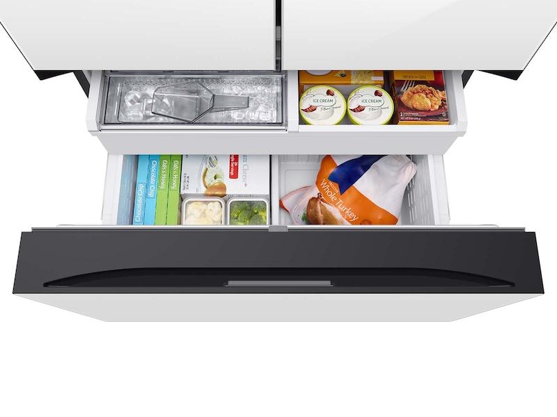 Samsung RF24BB620012 Bespoke 3-Door French Door Refrigerator 24 cu. ft. in White Glass with AutoFill Water Pitcher