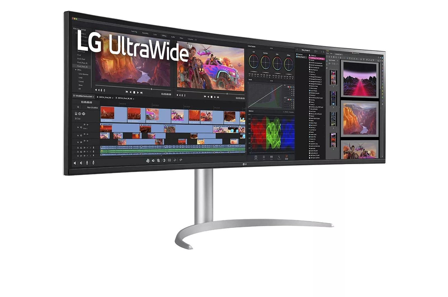 Lg 49WQ95CW 49 Inch Curved UltraWide™ DQHD 1440P Nano IPS 144Hz HDR 400 Monitor with G-SYNC® Compatible