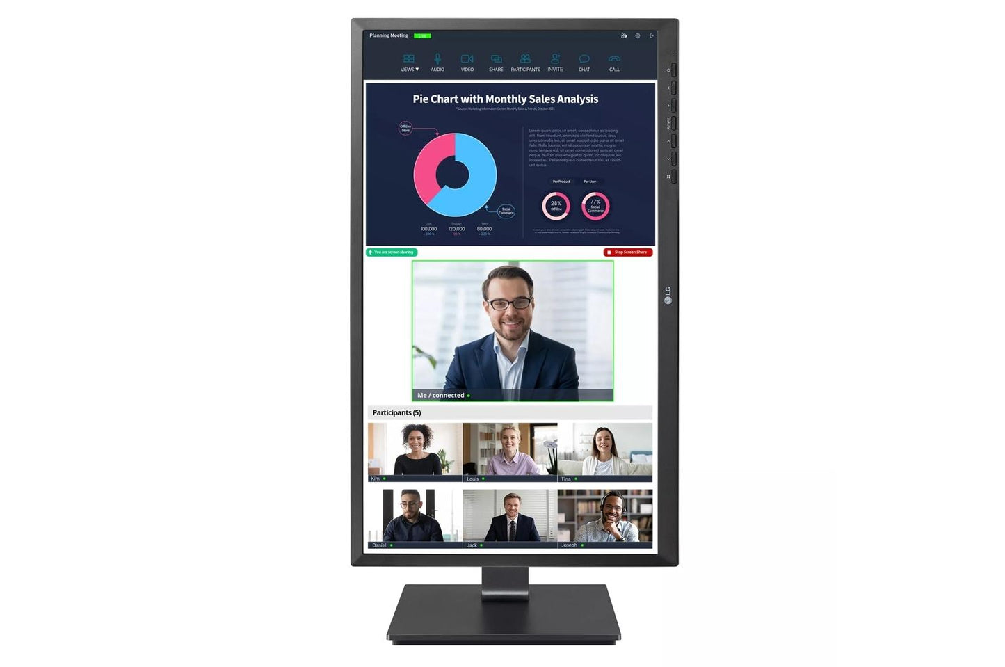 Lg 24MP750CB 24 Inch FHD IPS USB Type-C™ Monitor with Built-in Full HD Webcam & Mic