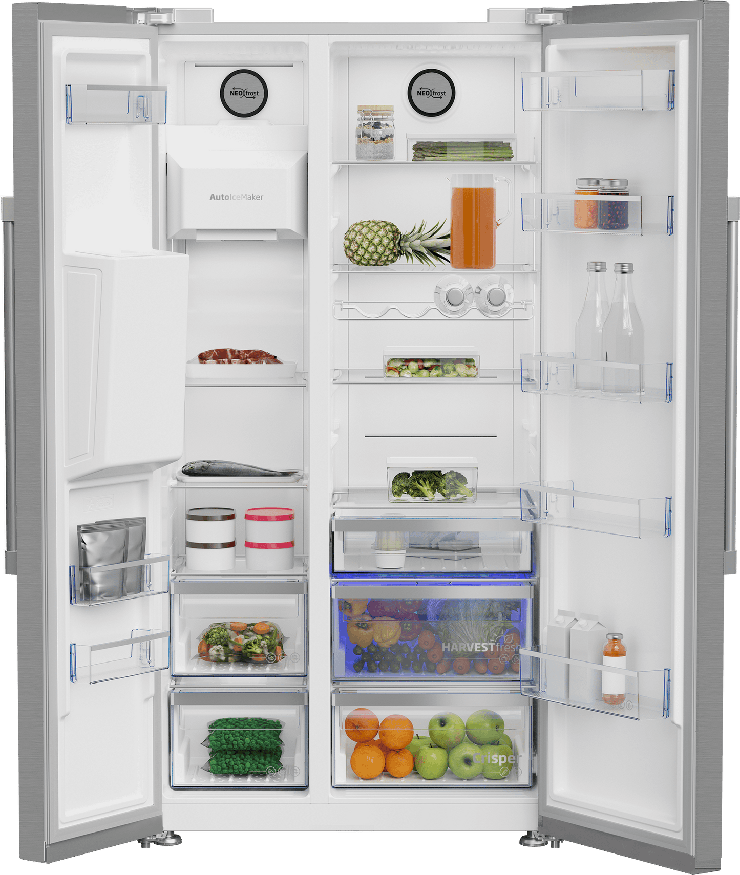 Beko BFSB3622XSS 36" Side by Side Refrigerator with Harvestfresh