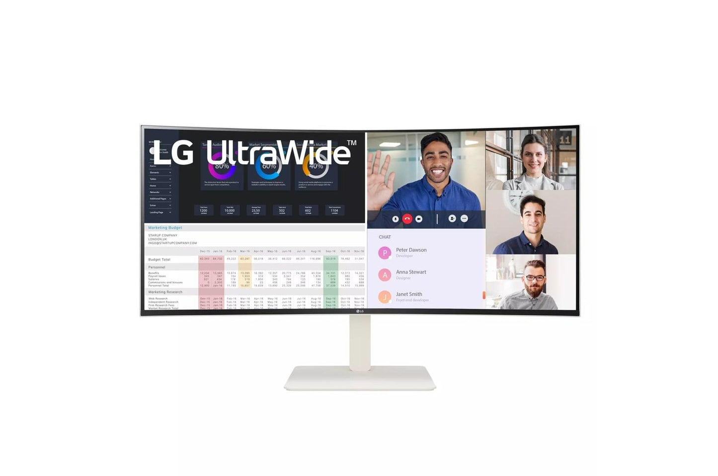 Lg 38WR85QCW 38 Inch UltraWide™ Curved Monitor with WQHD Nano IPS Display with VESA DisplayHDR 600 and 144Hz Refresh Rate