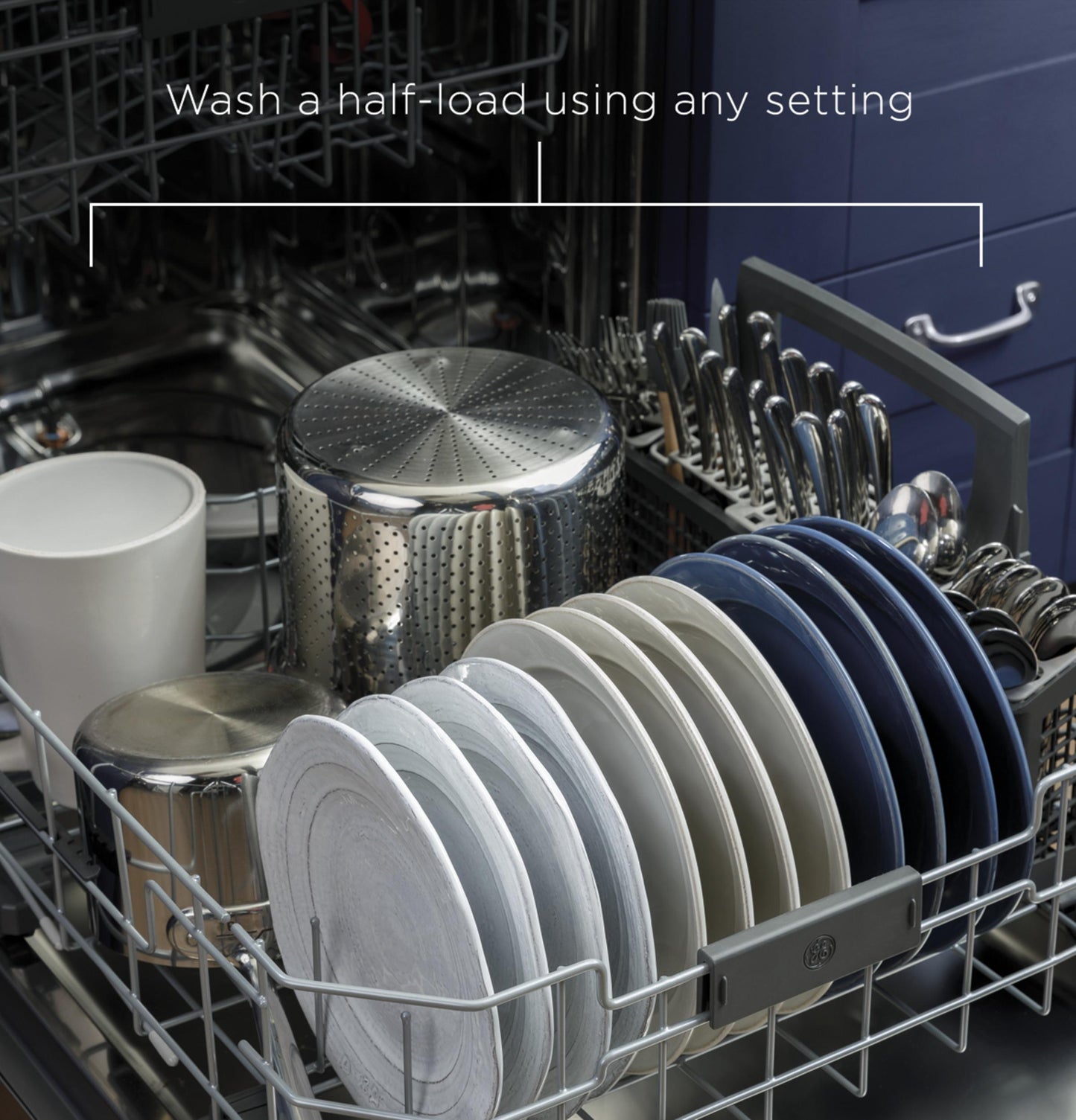 GE® Front Control with Stainless Steel Interior Dishwasher with Sanitize Cycle & Dry Boost