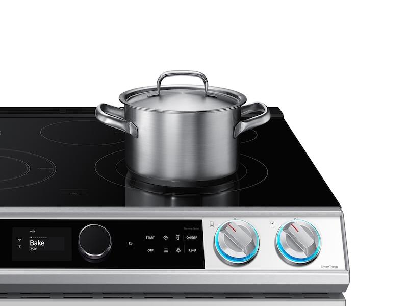 Samsung NE63BB871112 Bespoke Smart Slide-in Electric Range 6.3 cu. ft. with Smart Dial & Air Fry in White Glass