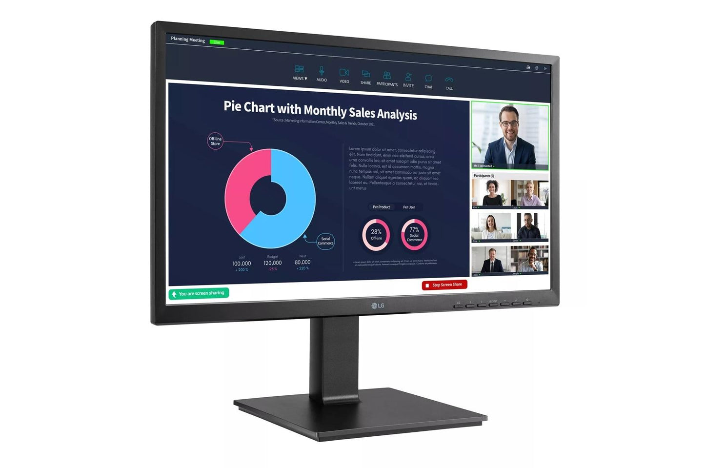 Lg 24MP750CB 24 Inch FHD IPS USB Type-C™ Monitor with Built-in Full HD Webcam & Mic