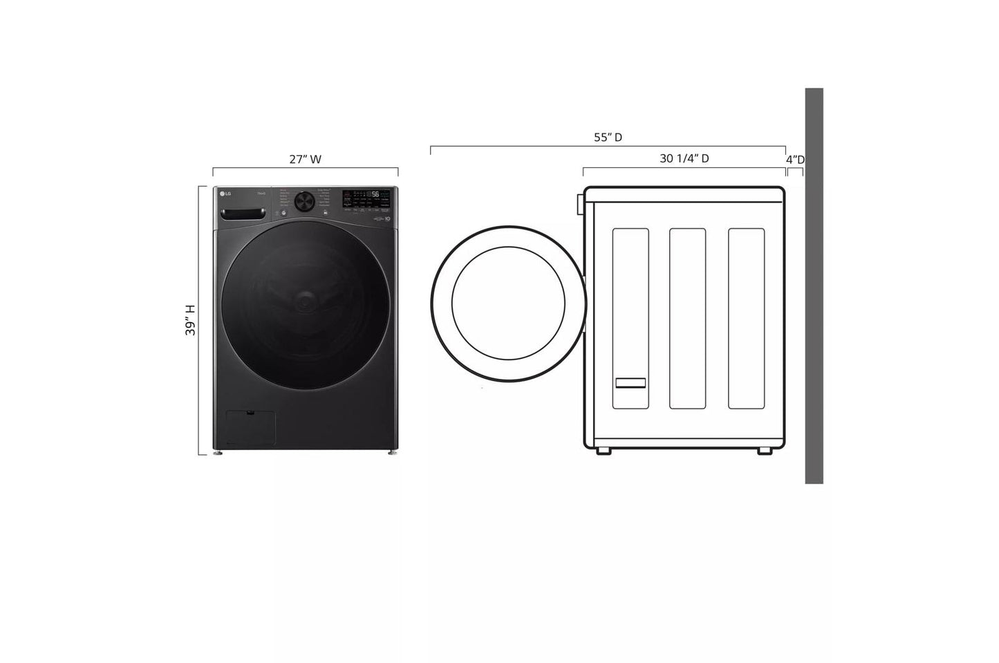 Lg WM4080HBA 4.5 cu. ft. Ultra Large Capacity Smart Front Load ENERGY STAR Washer with TurboWash® 360(degree) and AI DD®