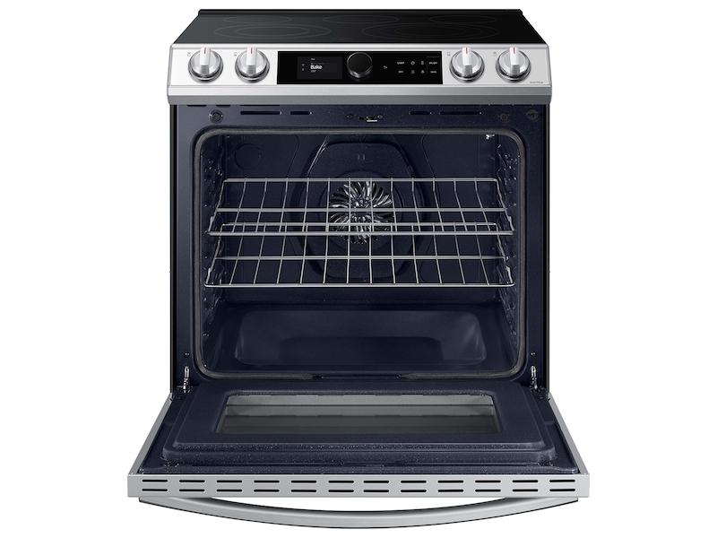 Samsung NE63BB871112 Bespoke Smart Slide-in Electric Range 6.3 cu. ft. with Smart Dial & Air Fry in White Glass