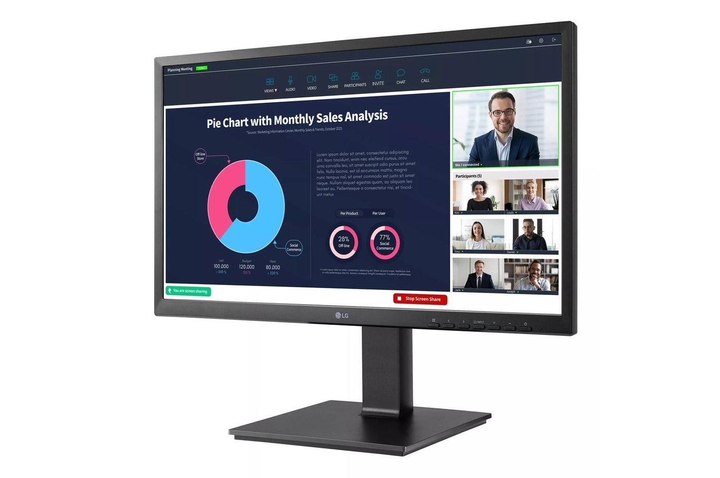 Lg 24MP750CB 24 Inch FHD IPS USB Type-C™ Monitor with Built-in Full HD Webcam & Mic