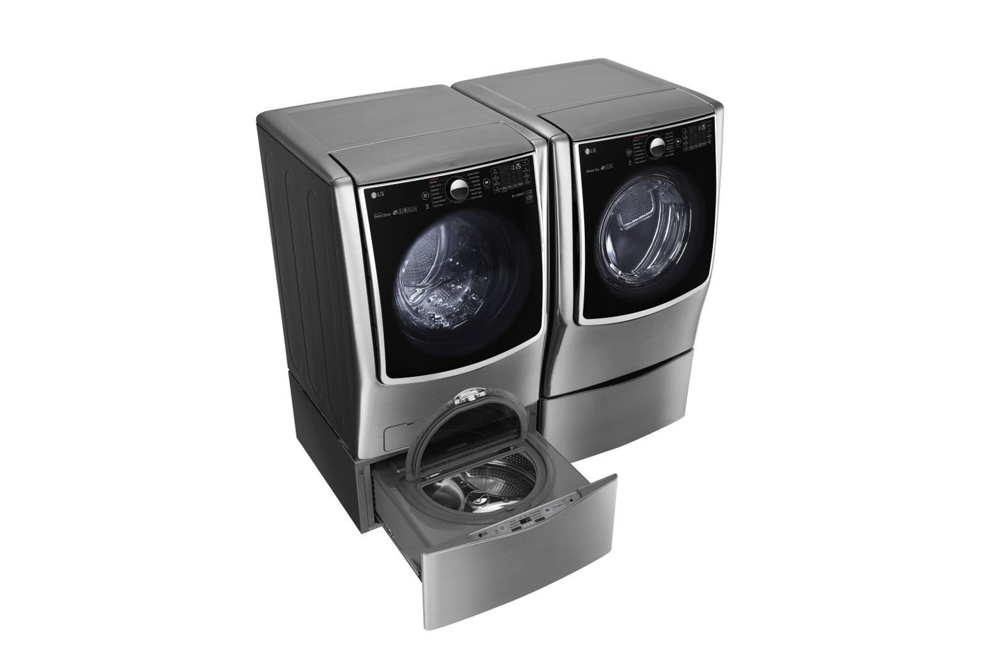Lg WM5000HVAWD100CVDLGX5001VWDP4V 5.5 Total Capacity LG TWINWash™ Bundle with LG SideKick™ and Gas Dryer