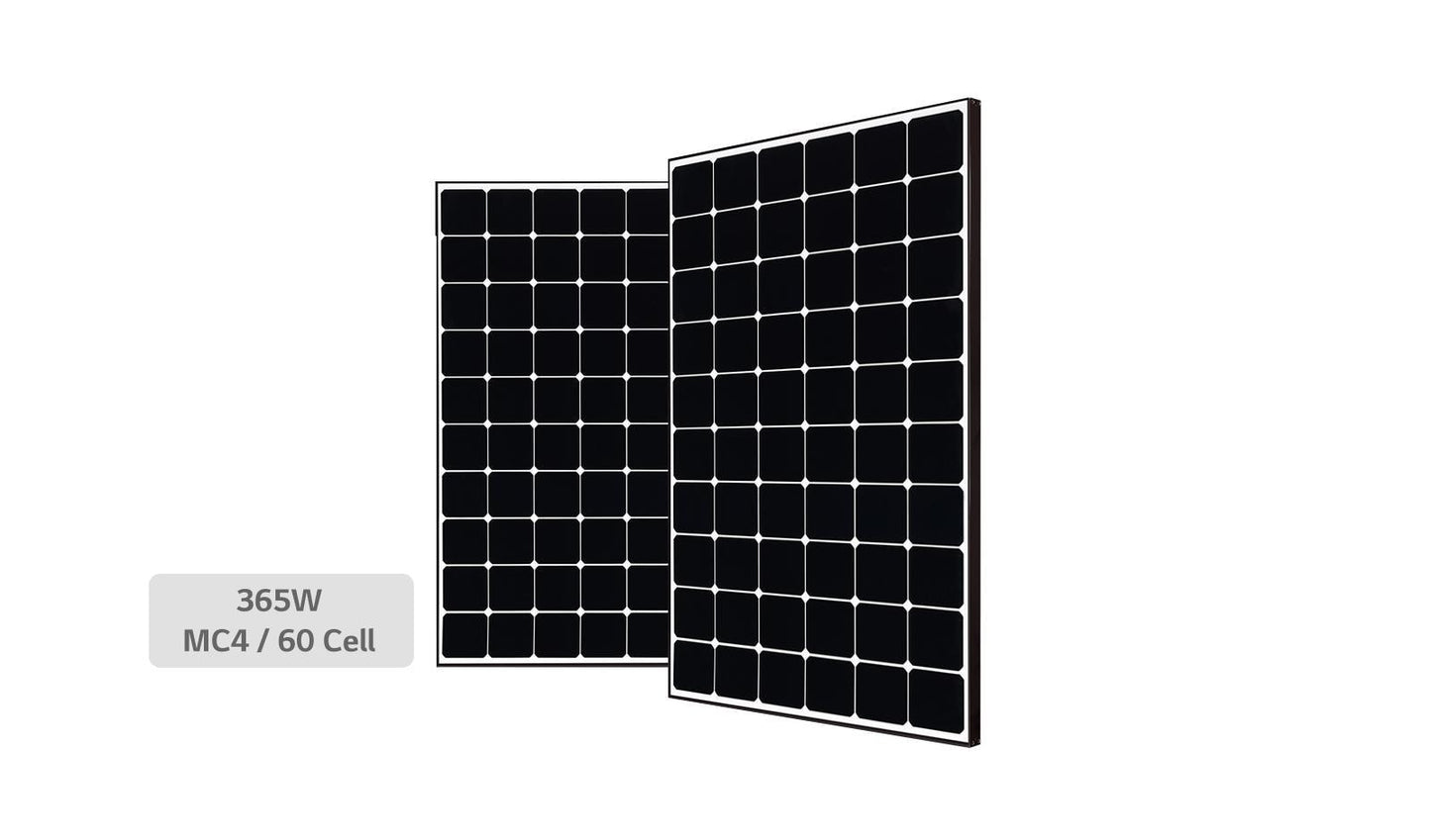Lg LG365Q1CA5 High Efficiency LG NeON® R Module Cells: 6 x 10 Module efficiency: 21.1% Connector Type: MC4