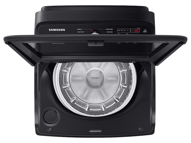 Samsung WA49B5105AV 4.9 cu. ft. Large Capacity Top Load Washer with ActiveWave™ Agitator and Deep Fill in Brushed Black