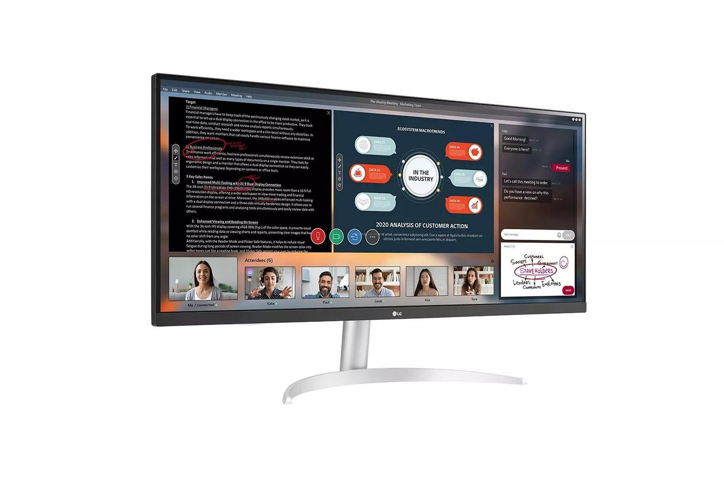 Lg 34WP50SW 34 Inch UltraWide FHD HDR Monitor with FreeSync™