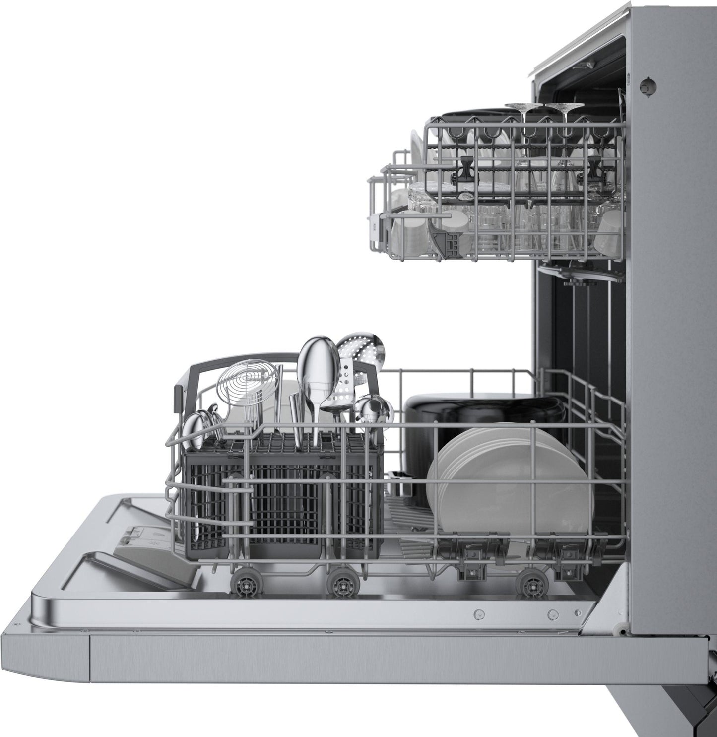 Bosch SGE53C55UC 300 Series, built-under dishwasher, 24'', Brushed steel anti-fingerprint